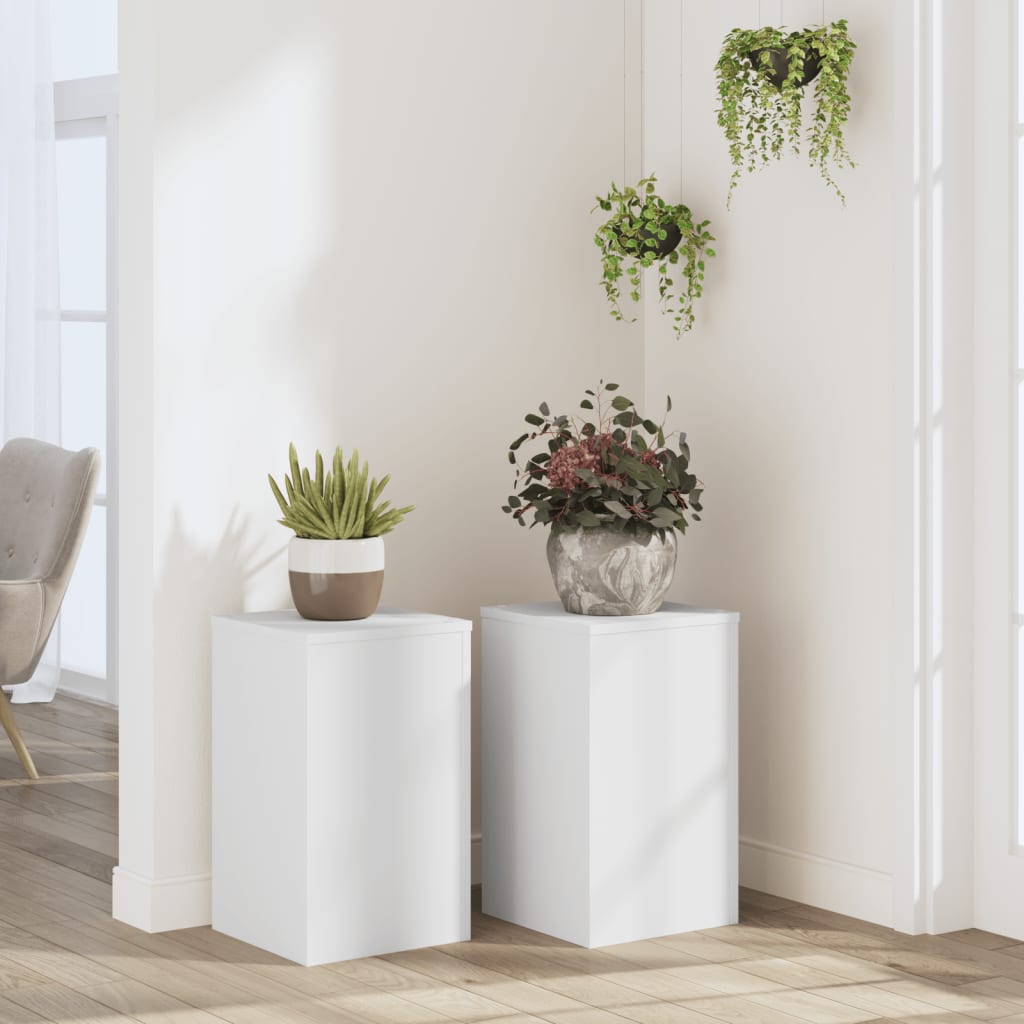 VIDAXL -Pflanzenstandards 2 ST 30x30x50 cm verarbeitetes Holz weiß