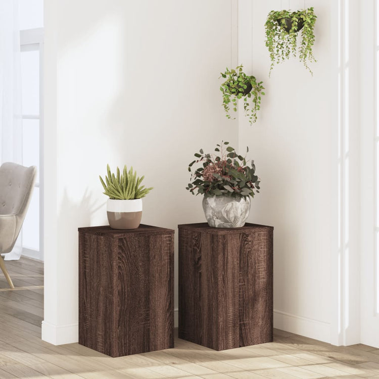 VIDAXL -Anlagenstandards 2 PCs 30x30x50 cm verarbeiteter Holzbraune Eiche