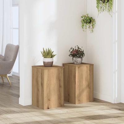 Vidaxx Pflanzenständer 2 Stück 30x30x50 cm Holz handwerkliche Eiche