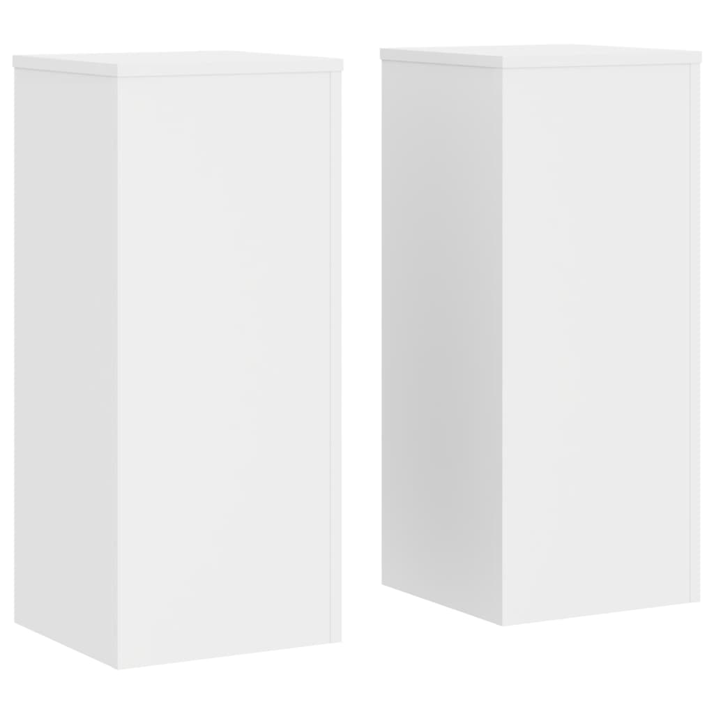 Vidaxl -Pflanzständer 2 PCs 30x30x70 cm verarbeitetes Holz weiß