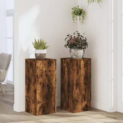 VIDAXL -Anlagenstandards 2 PCs 30x30x70 cm propertiertes Holzgeräuchchen -Eiche