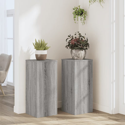 VIDAXL -Anlagenstandards 2 PCs 30x30x70 cm verarbeitetes Holzgrau Sonoma