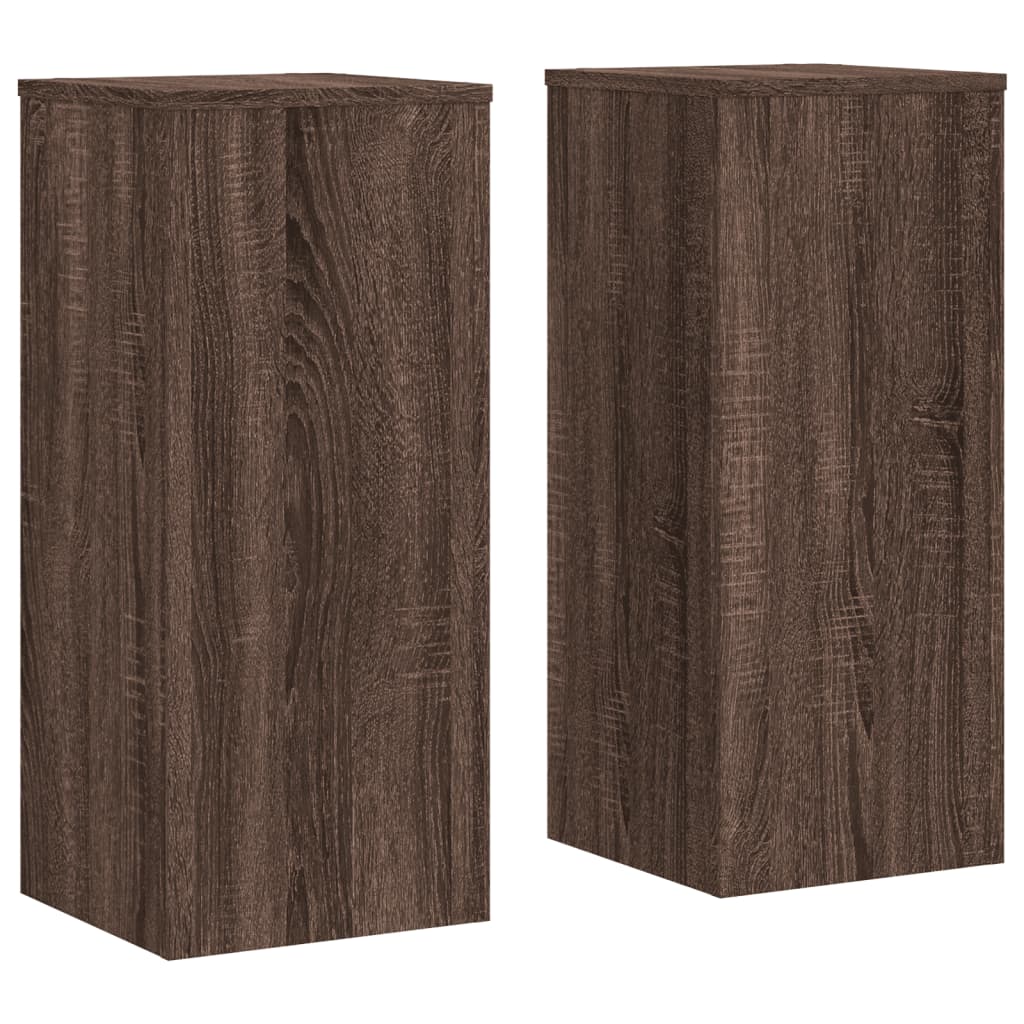 VIDAXL -Pflanzenstandards 2 ST 30x30x70 cm verarbeitete Holzbraune Eiche
