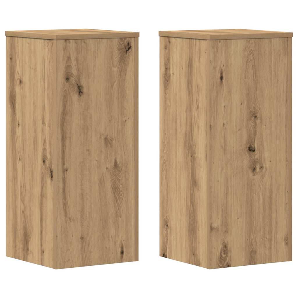 Vidaxx Pflanzenständer 2 Stück 30x30x70 cm Holz handgefertigte Eiche