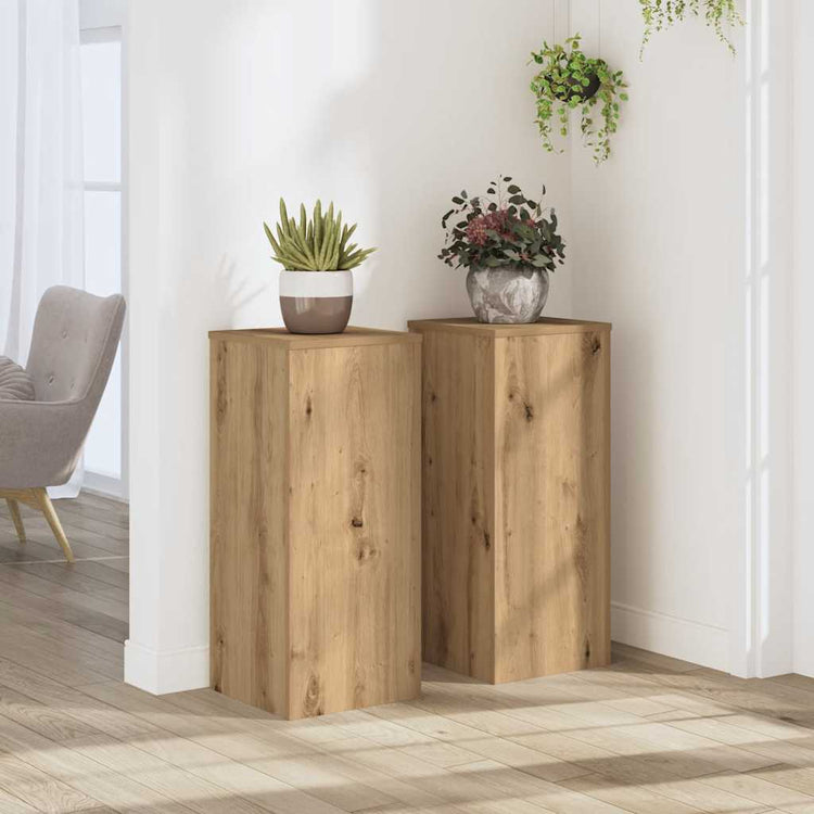 Vidaxx Pflanzenständer 2 Stück 30x30x70 cm Holz handgefertigte Eiche