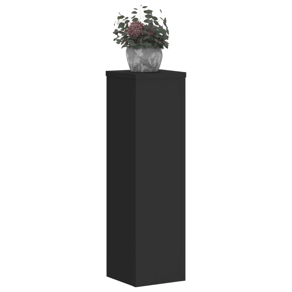 VidaXL Pflanzenständer 2 Stück 17x17x60 cm verarbeitetes Holz schwarz