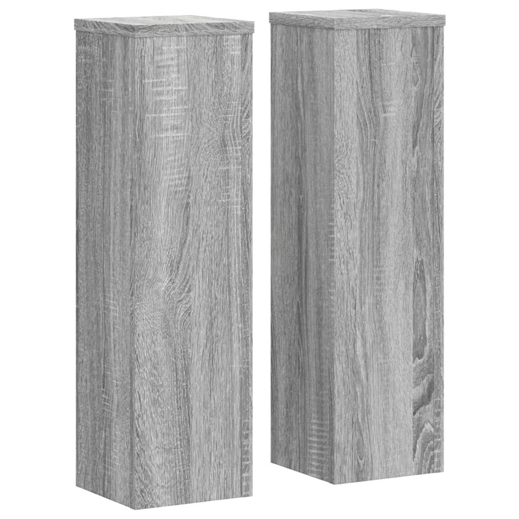 VIDAXL -Pflanzenstandards 2 PCs 17x17x60 cm verarbeitetes Holzgrau Sonoma