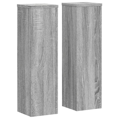 VIDAXL -Pflanzenstandards 2 PCs 17x17x60 cm verarbeitetes Holzgrau Sonoma