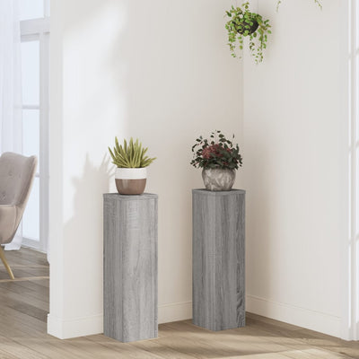VIDAXL -Pflanzenstandards 2 PCs 17x17x60 cm verarbeitetes Holzgrau Sonoma