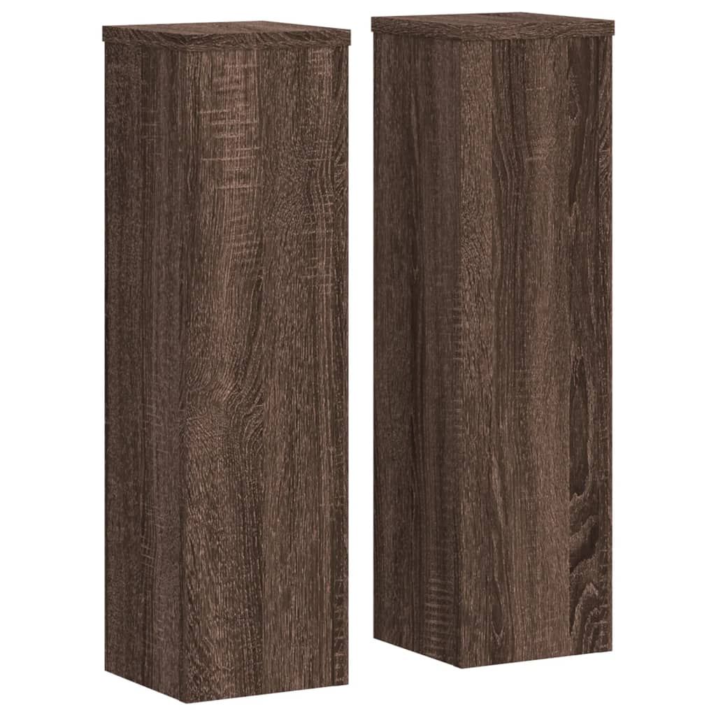 VIDAXL -Pflanzenstandards 2 ST 17x17x60 cm verarbeitete Holzbraune -Eiche