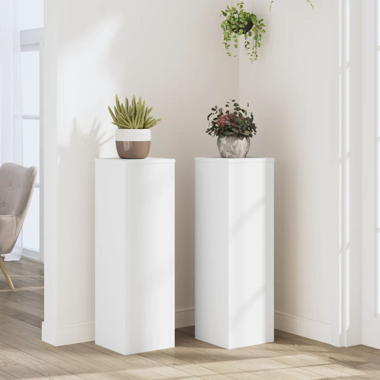 Vidaxx Pflanzenständer 2 Stück 25x25x80 cm Holzwerkstoff weiß