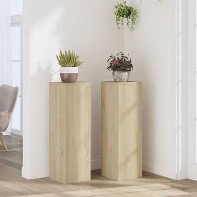 VIDAXL -Pflanzenstandards 2 ST 25x25x80 cm verarbeitetes Holz Sonoma Oak
