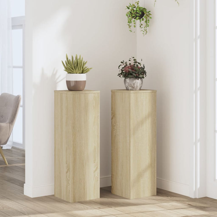 VIDAXL -Pflanzenstandards 2 ST 25x25x80 cm verarbeitetes Holz Sonoma Oak