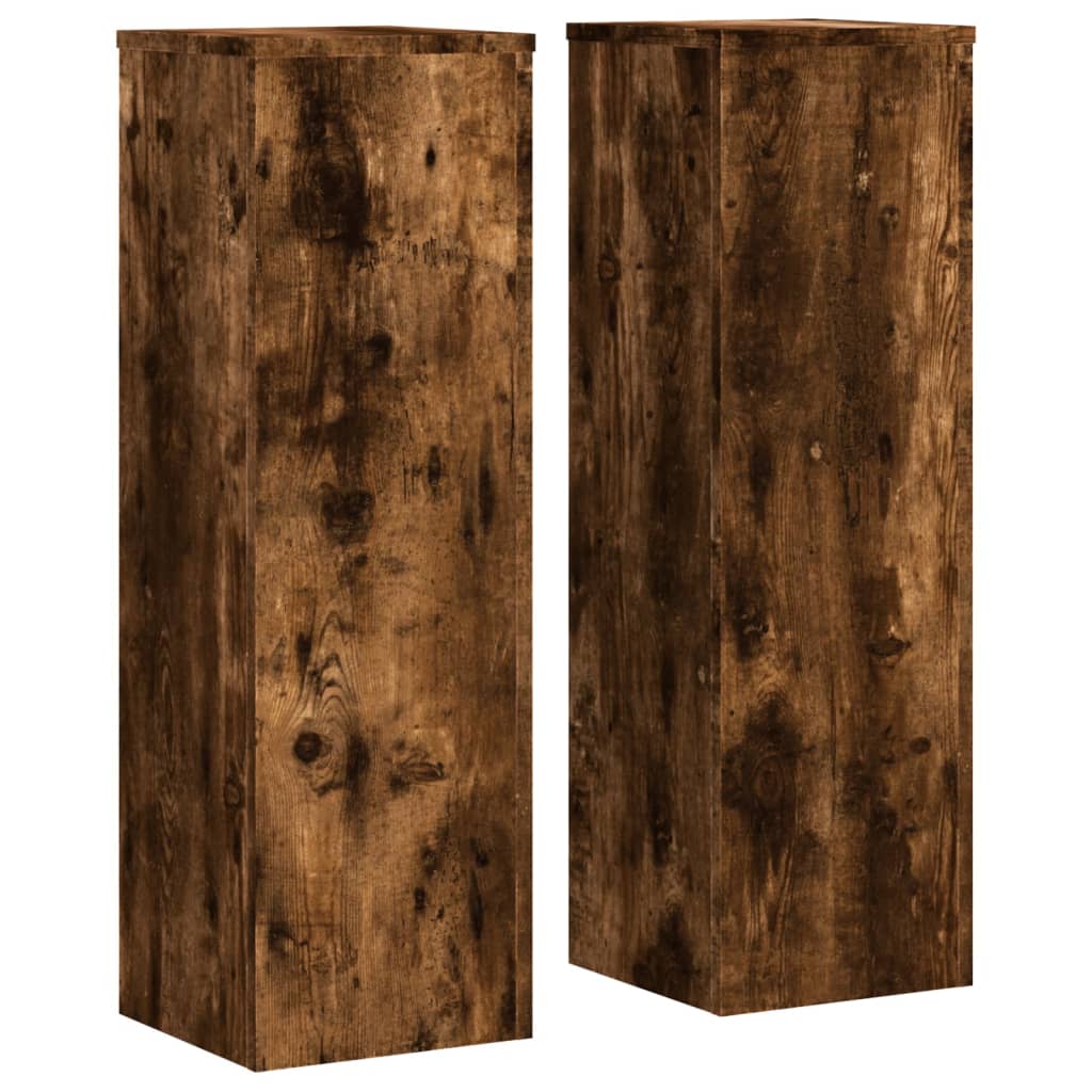 VIDAXL -Pflanzenstandards 2 ST 25x25x80 cm verarbeiteter Holzgeräuchchen -Eiche
