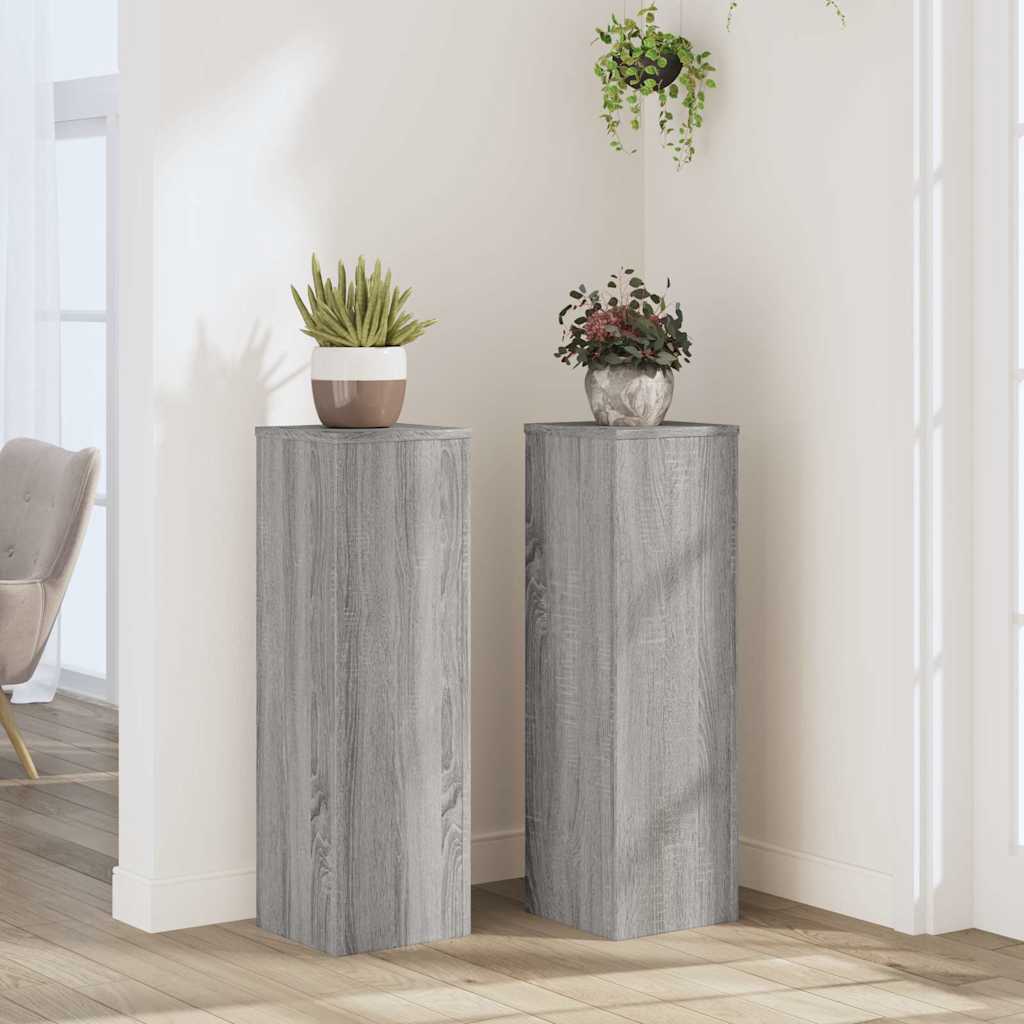 VIDAXL -Pflanzenstandards 2 ST 25x25x80 cm verarbeitetes Holzgrau Sonoma