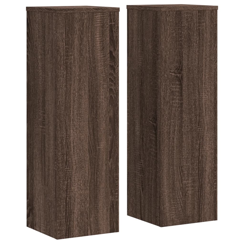 VIDAXL -Pflanzenstandards 2 ST 25x25x80 cm verarbeitete Holzbraune -Eiche
