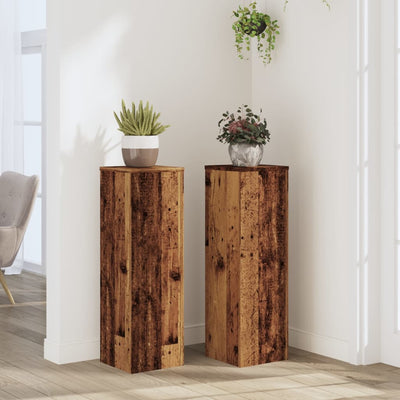 Vidaxx Pflanzenständer 2 Stück 25x25x80 cm behandeltes Holz, altholzfarben