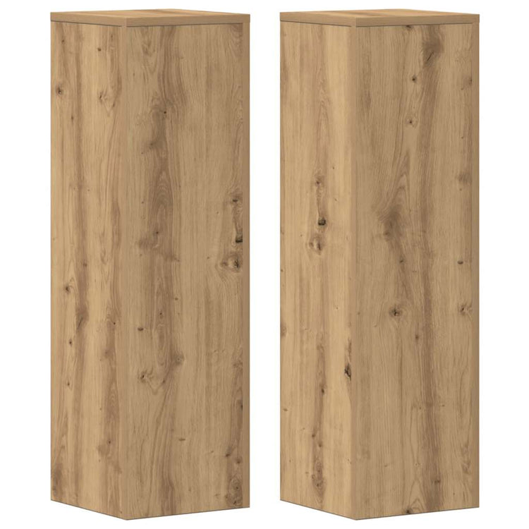 VidaXL Pflanzenständer 2 Stück 25x25x80 cm Holz handwerklich eichenfarben gefärbt