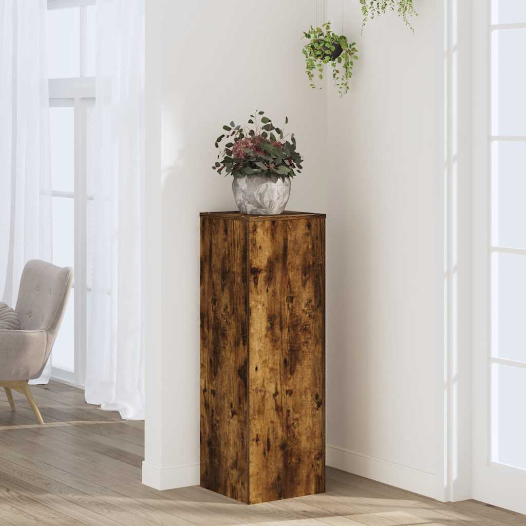 Vidaxx Pflanzenständer 33x33x100 cm verarbeitetes Holz, geräucherte Eiche
