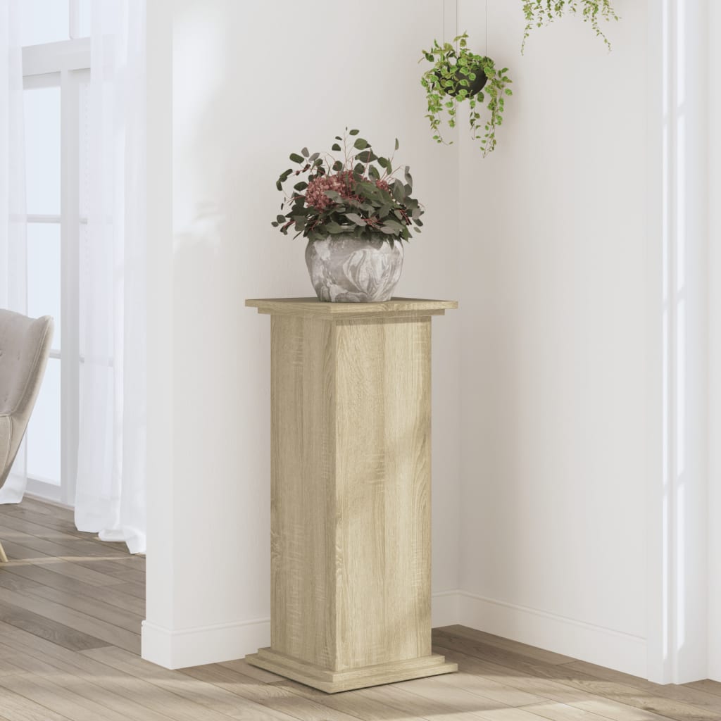 VIDAXL -Pflanzenstandard 33x33x80 cm verarbeitetes Holz Sonoma Eiche -Colored