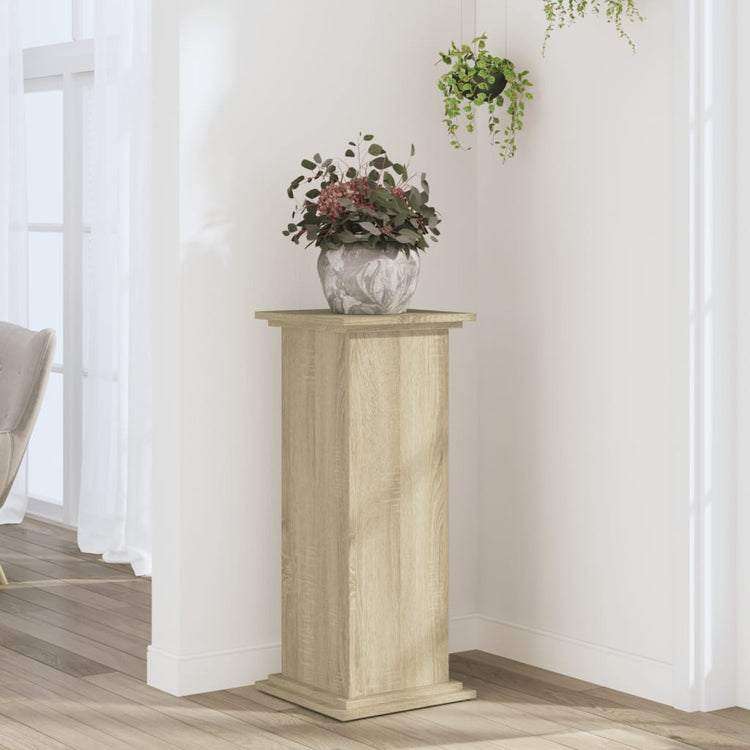 VIDAXL -Pflanzenstandard 33x33x80 cm verarbeitetes Holz Sonoma Eiche -Colored