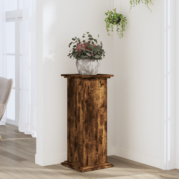 VIDAXL -Pflanzenstandard 33x33x80 cm verarbeitetes Holz, das geblollt ist, Eiche gefärbt