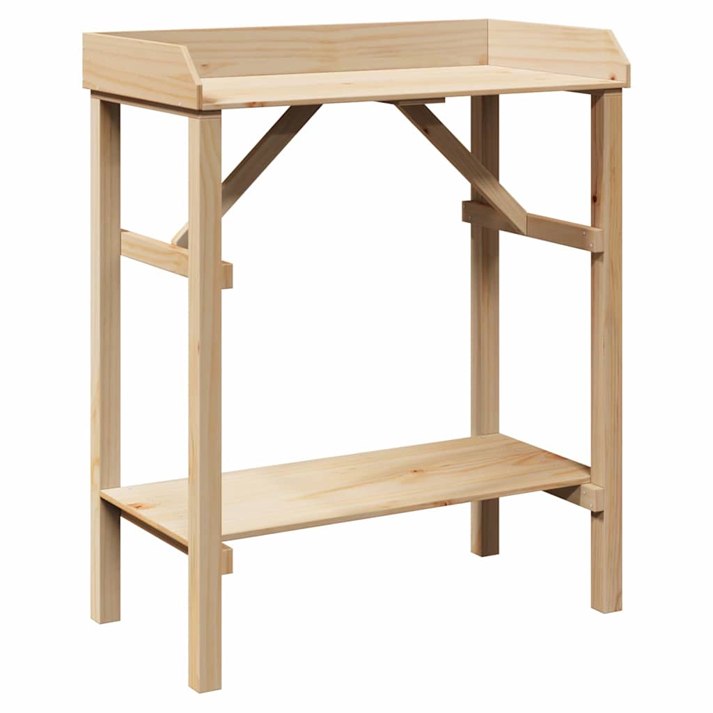 Vidaxx Pflanztisch mit Ablage natur 75 x 40 x 90 cm stabiles Kiefernholz