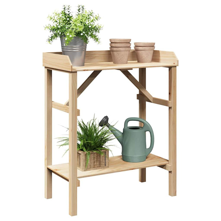 Vidaxx Pflanztisch mit Ablage natur 75 x 40 x 90 cm stabiles Kiefernholz