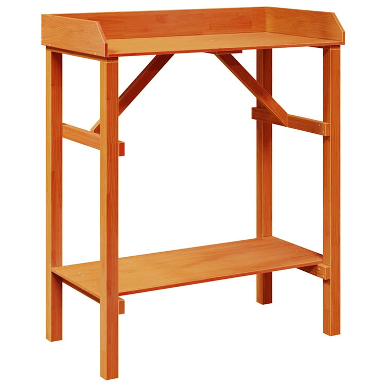 VidaXL Pflanztisch mit Ablage braun 75 x 40 x 90 cm massives Kiefernholz