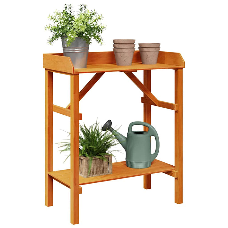 VidaXL Pflanztisch mit Ablage braun 75 x 40 x 90 cm massives Kiefernholz