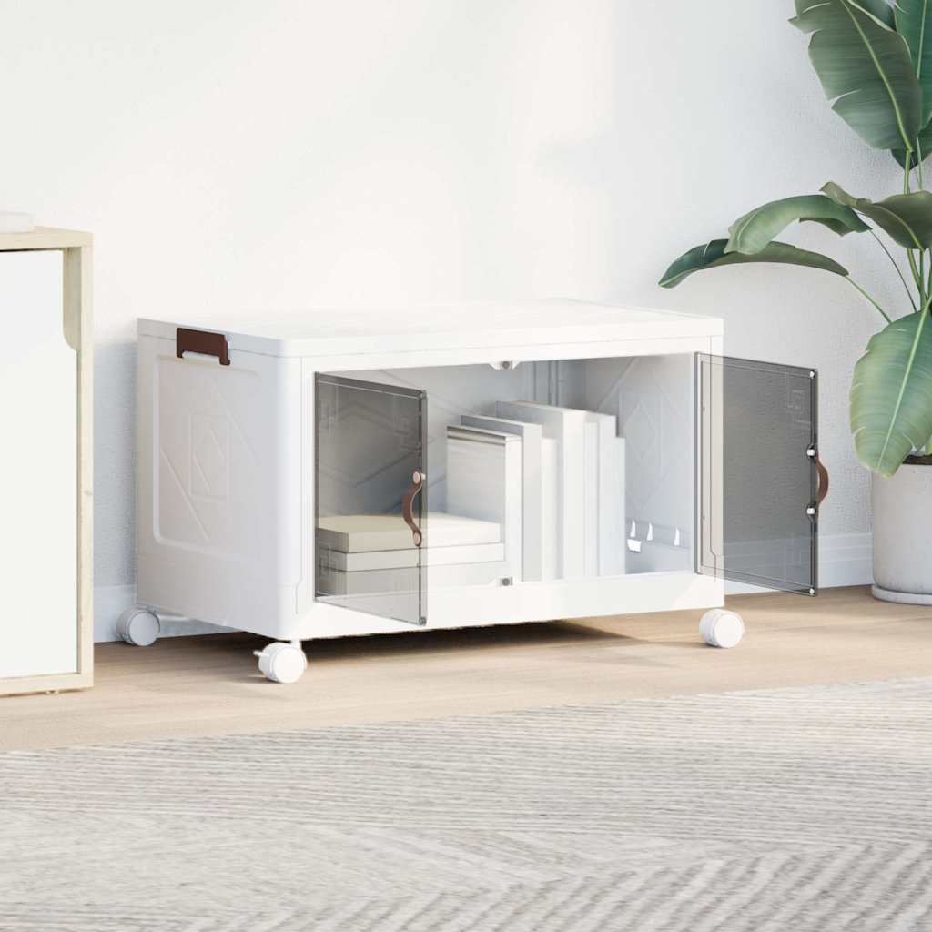 Vidaxl Storage Box Stapelbar mit Rädern 75 L 64x40x41 cm