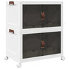 Vidaxl Storage Box Stapelbar mit Rädern 2-layer 75 L 64x40x76 cm