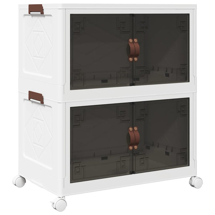 Vidaxl Storage Box Stapelbar mit Rädern 2-layer 75 L 64x40x76 cm