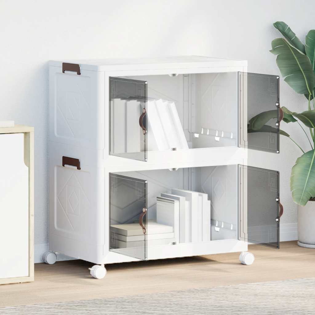 Vidaxl Storage Box Stapelbar mit Rädern 2-layer 75 L 64x40x76 cm