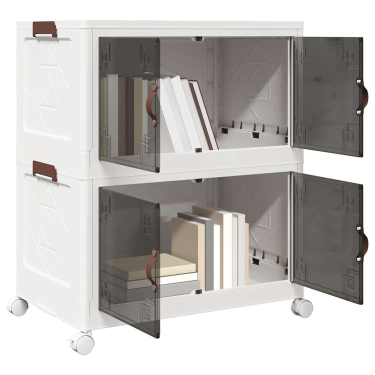 Vidaxl Storage Box Stapelbar mit Rädern 2-layer 75 L 64x40x76 cm