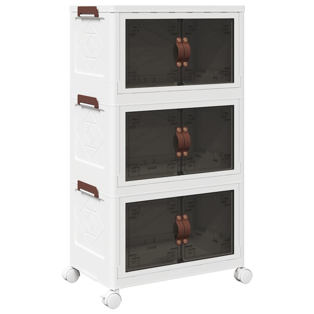 Vidaxl Storage Box Stapelbar mit Rädern 3-layer 28 L 48,5 x 29,5 x 86 cm