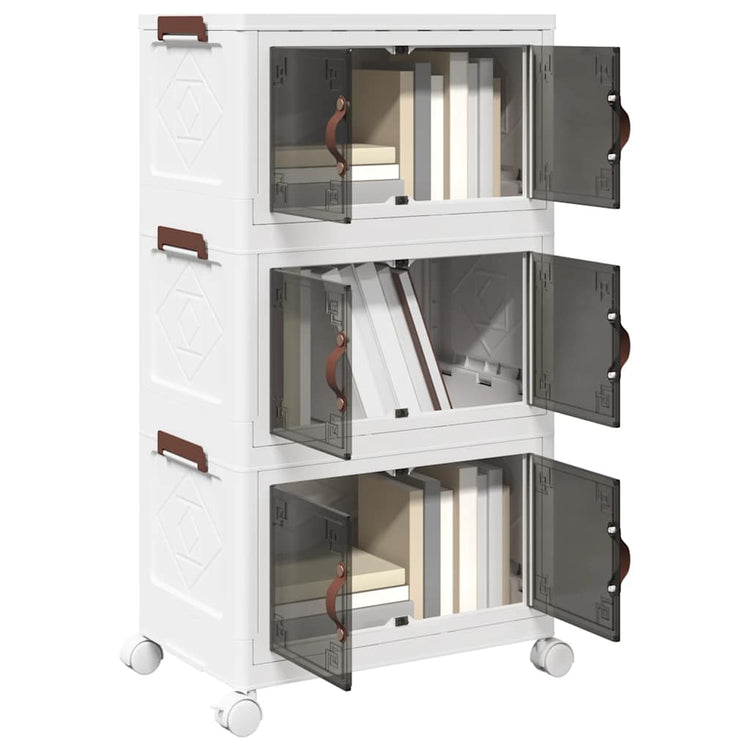 Vidaxl Storage Box Stapelbar mit Rädern 3-layer 28 L 48,5 x 29,5 x 86 cm