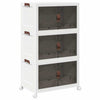 Vidaxl Storage Box Stapelbar mit Rädern 3-layer 75 L 64x39.5x110.5 cm