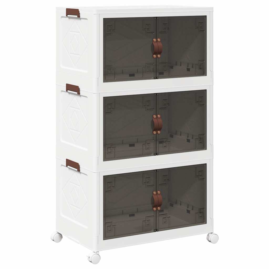Vidaxl Storage Box Stapelbar mit Rädern 3-layer 75 L 64x39.5x110.5 cm