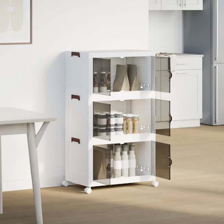 Vidaxl Storage Box Stapelbar mit Rädern 3-layer 75 L 64x39.5x110.5 cm