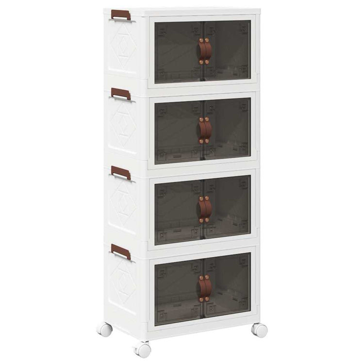 Vidaxl Storage Box Stapelbar mit Rädern 4-Layer 28 L 48x29.5x112.5 cm