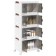 Vidaxl Storage Box Stapelbar mit Rädern 4-Layer 28 L 48x29.5x112.5 cm