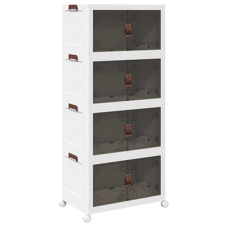 Vidaxl Storage Box Stapelbar mit Rädern 4-layer 75 L 64x40x141,5 cm