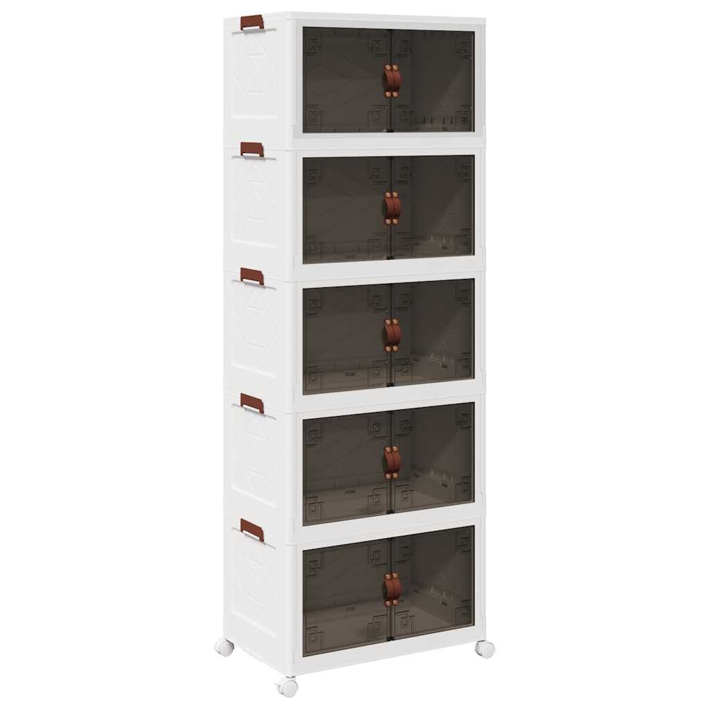 Vidaxl Storage Box Stapelbar mit Rädern 5-layer 75 L 64x40x179 cm