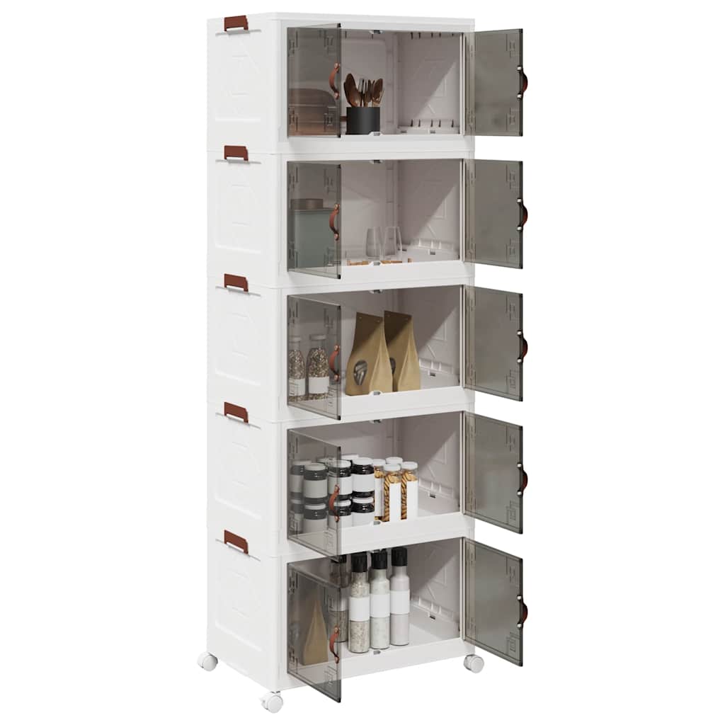Vidaxl Storage Box Stapelbar mit Rädern 5-layer 75 L 64x40x179 cm