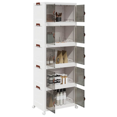 Vidaxl Storage Box Stapelbar mit Rädern 5-layer 75 L 64x40x179 cm
