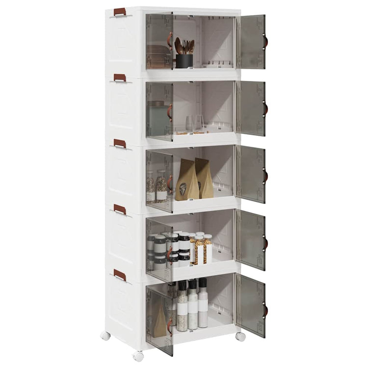 Vidaxl Storage Box Stapelbar mit Rädern 5-layer 75 L 64x40x179 cm