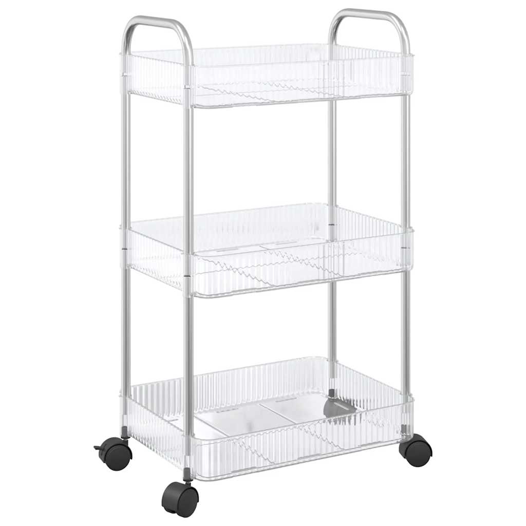 VIDAXL-Speichertrolley 3-Layer 37x28x68 cm Acryltransparent