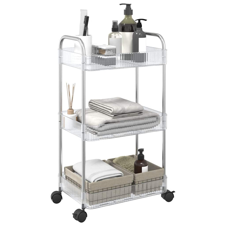 VIDAXL-Speichertrolley 3-Layer 37x28x68 cm Acryltransparent