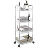 VIDAXL-Speicher Trolley 4-Layer 37x28x95 cm Acryltransparent